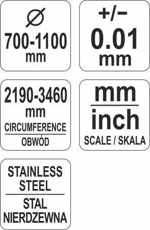 Циркометр для измерения длины окружности и диаметра YATO YT-71702 YT-71702 фото