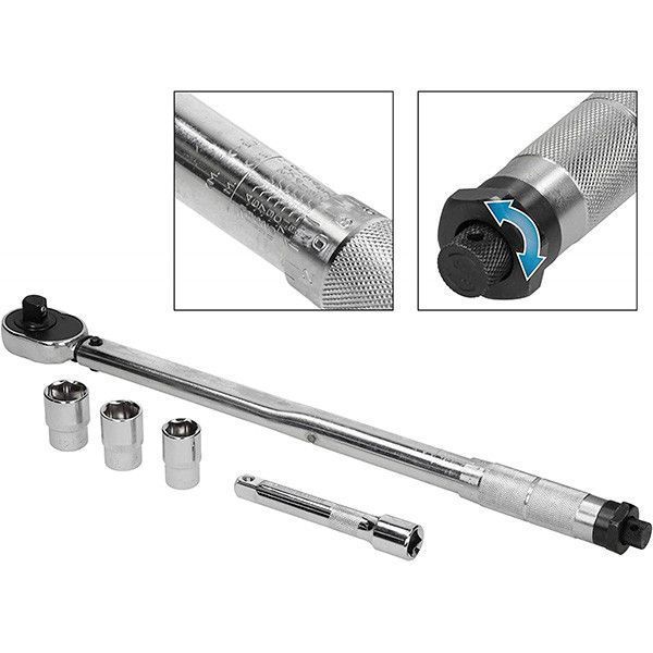 Динамометричний ключ 1/2" (28-210 Нм) з набором головок 1/2" (17/19/21 мм) та подовжувачем Falcon F07010 F07010 фото