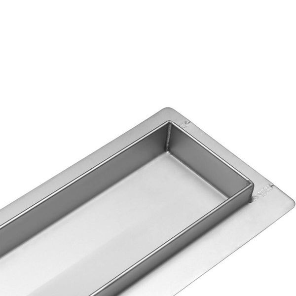 Трап напольный линейный из нержавеющей стали WET-DRY BLACK GLASS (60х 7х 2 см) сифон- 52 мм FALA 71614 71614 фото