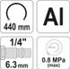 Пістолет для закачування шин з манометром P ≤ 0.8 MPa з'єднання Ø= 1/4 Yato YT-2370 YT-2370 фото 4