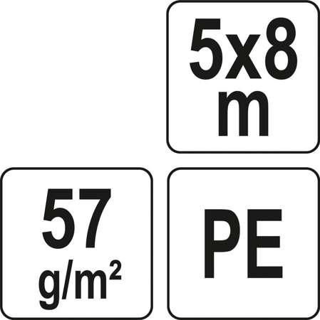 Тент зеленый 57 гр/м²/5 х 8 м FLO 85135 85135 фото