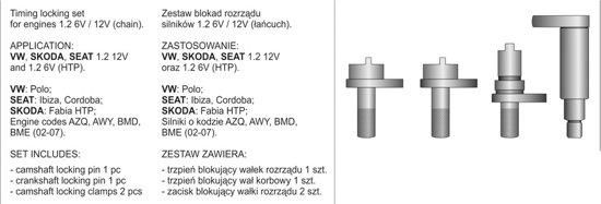 Фіксатори газорозподільної системи двигунів авто групи VW-SEAT SKODA YATO YT-06012 YT-06012 фото