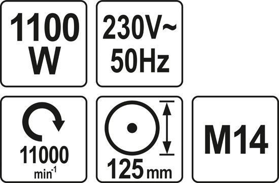 Шлифмашина угловая 1100 Вт YATO YT-82100 YT-82100 фото