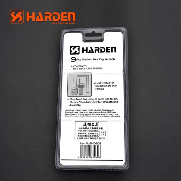 Набор длинных шестигранников Hex 9 ед. Harden Tools 540605 540605 фото