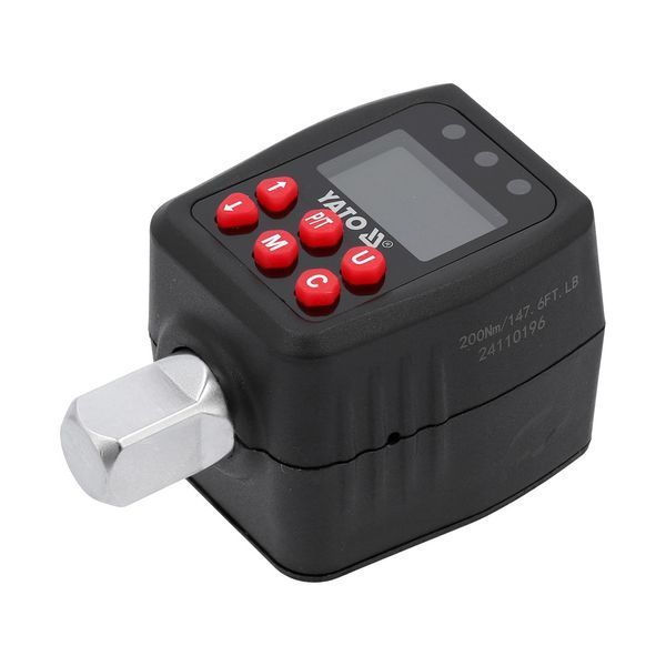 Адаптер динамометрический электронный к квадрату 1/2&Prime; (10-200 Nm) 2 переходника на 1/4&Prime; и 3/8&Prime; Yato YT-07535 YT-07535 фото