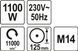 Шлифмашина угловая 1100 Вт YATO YT-82100 YT-82100 фото 3