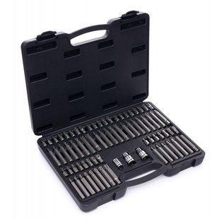 Набор бит (RIBE/ SPLINE /шестигранные/ TORX + адаптеры 3/8" и 1/2" 75 шт. Kraft & Dele KD10954 KD10954 фото