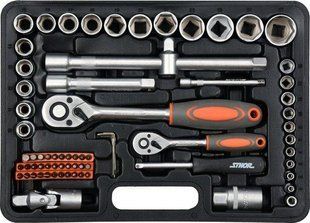 Набір торцевих головок 1/4" і 1/2" 72 предмета STHOR 58705 58705 фото