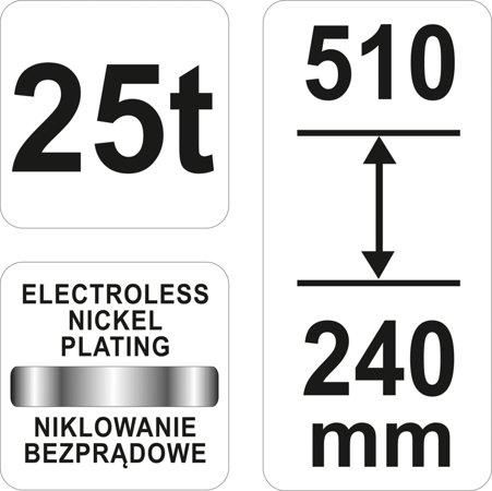 Домкрат гидравлический бутылочный 25 т 240-510 мм YATO YT-17075 YT-17075 фото