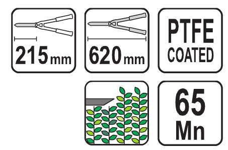 Ножиці для кущів 620/215 мм FLO 99008 99008 фото