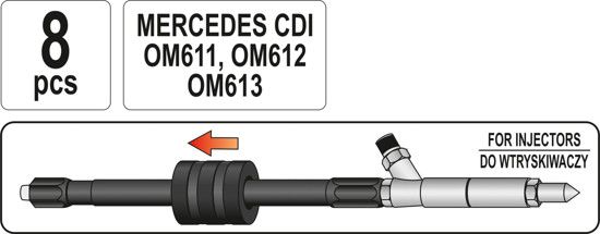 Съемник форсунок в двигателях MERCEDES с комплектом вставок YATO YT-06176 YT-06176 фото
