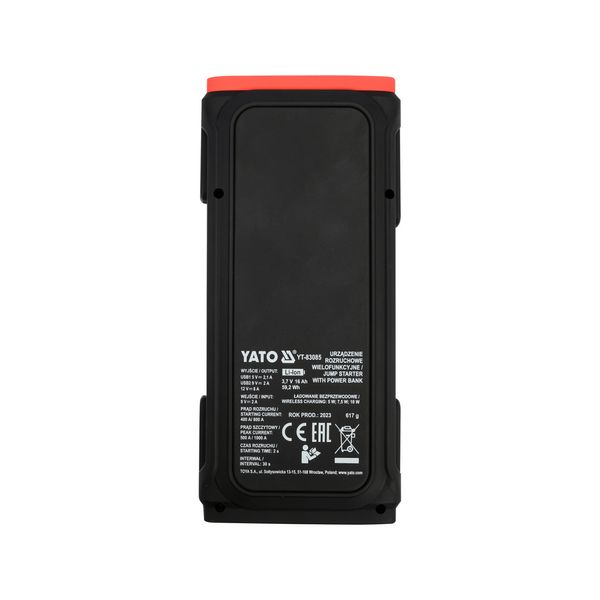 Пусковая-зарядная батарея Li-Ion емкость 16 Ач (400/800 А) питание через USB: выходной 9 В/ 2А Yato YT-83085 YT-83085 фото