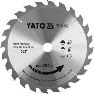 Диск пиляльний по дереву 305 X 30 X 3.2 X 2.2 мм YATO YT-60782 YT-60782 фото