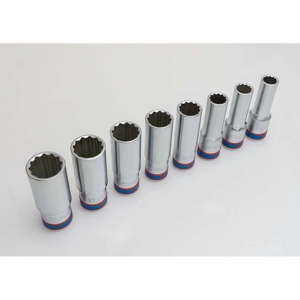 Набір головок 1/2" глибоких 12-гр. 8 од 12-23мм King Tony 4208MR 4208MR фото