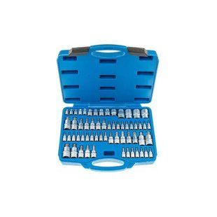 Набір головок TORX + біти в голівці TORX / E-TORX /TORX PLUS (1/4 / 3/8 "/ 1/2") 60 од. Vorfal V08065 V08065 фото