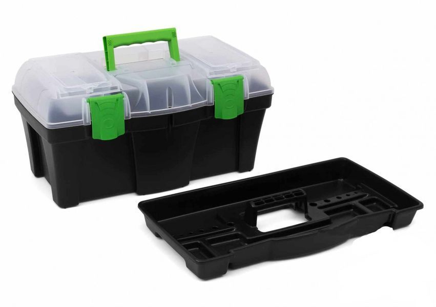 Ящик для инструментов с органайзером GREEN BOX 18" 458 Х 257 Х 227 мм "TM VIROK" 79V218 79V218 фото