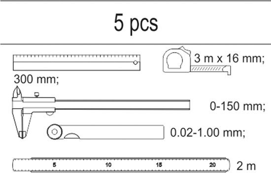 Набор измерительных инструментов в ложементе YATO YT-55474 YT-55474 фото