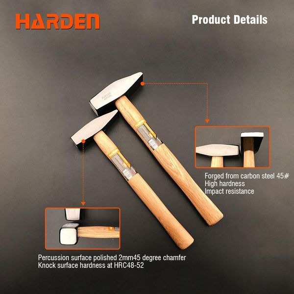 Молоток с деревянной ручкой 0,3 кг Harden Tools 590013 590013 фото