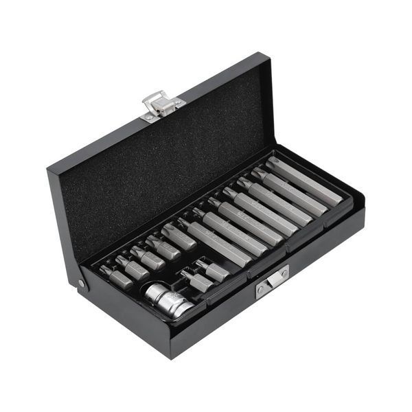 Набір насадок викруткових TORX SECURITY Т20-55 з перехідником 1/2" 15 предметів Yato YT-0417 YT-0417 фото