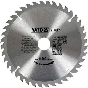 Диск пильний по дереву 210 Х 30 X 3.2 X 2.2 мм 40 зубців YATO YT-6067 YT-6067 фото