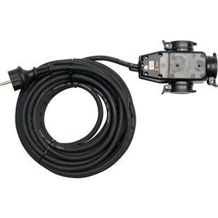 Подовжувач електромережевий l= 10 м (16 A) 3Gх1.5 mm&sup2; (IP44) з розгалужувачем із 3 гніздами Yato YT-8116 YT-8116 фото