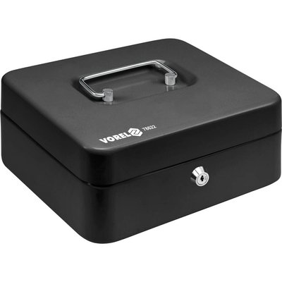 Ящик для денег с замком (2 ключа) черный (200х 160х 90 мм) Vorel 78622 78622 фото
