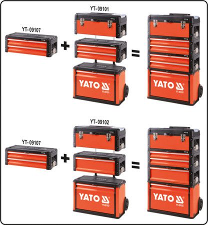 Ящик секция к ящику YT-09107 с двумя выдвижными полками YATO YT-09107 YT-09107 фото