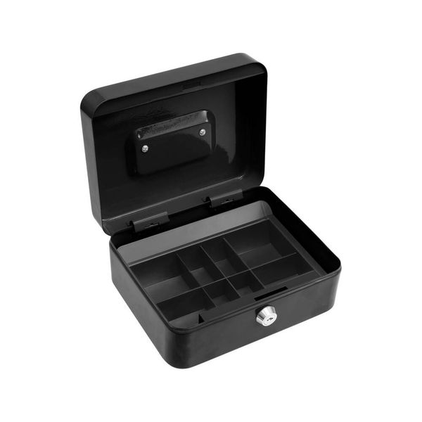 Ящик для денег с замком (2 ключа) черный (200х 160х 90 мм) Vorel 78622 78622 фото