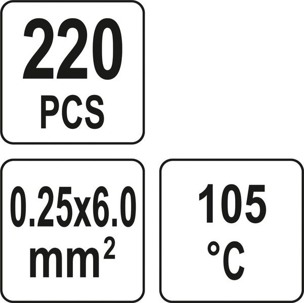 Кембрики термоусадочні при t≤ 105°C з припоєм для провідників (0,25-6,0 мм2) 220 шт. Yato YT-81460 YT-81460 фото