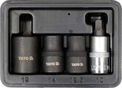 Головки 5-гранн. для тормозных суппортов авто квадр-1/2" (12.5/14/19 мм) бита-10 мм 4ед Yato YT-06806 YT-06806 фото