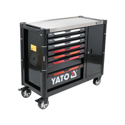 Шкаф-тележка для инструментов с 7 ящиками и дополнительным ящиком (1100х 990х 480 мм) Yato YT-09033 YT-09033 фото