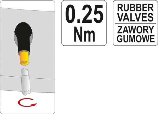 Вентильна динамометрична викрутка для гумових клапанів YATO YT-0795 YT-0795 фото