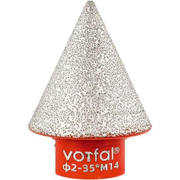 Фреза алмазная конусная для шлифования керамики M14 (2-35 мм) Vorfal V04368 V04368 фото