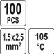 Кембрики термоусадочні при t≤ 105°C з припоєм для провідників 1.5 - 2,5 мм2 Yato YT-81453 YT-81453 фото 4