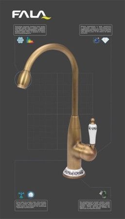 Смеситель для раковины с шаровым регулятором "RETRO BRONZE 2" FALA 75831 75831 фото