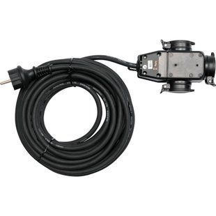 Подовжувач електромережевий l= 20 м (16 A) 3Gх1.5 mm&sup2; (IP44) з розгалужувачем з 3 гніздами Yato YT-81162 YT-81162 фото
