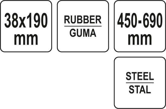 Валик притискний Ø38 X 190 мм гумовий з телескопічною ручкою 450-690 мм Yato YT-44152 YT-44152 фото