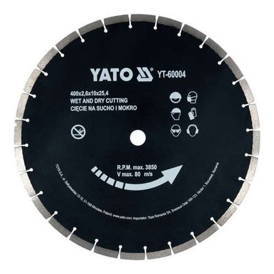 Диск алмазный сегментный по бетону Ø = 400x 25.4 мм к YT-84820 Yato YT-60004 YT-60004 фото