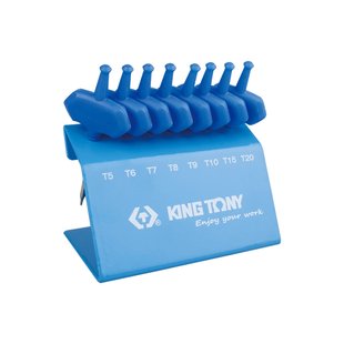 Викрутки прецизійні TORX 8шт. T5~T20 MINI King Tony 23308PR 23308PR фото