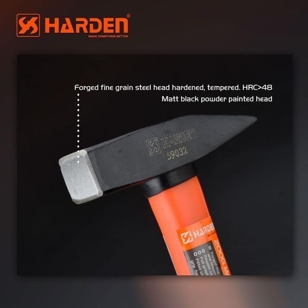 Молоток професійний з ручкою з фібергласу 0,8 кг Harden Tools 590038 590038 фото