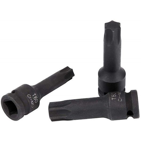 Набір насадок ударних викруткових TORX (T30-T80) 1/2" CR-MO 8 од. Vorfal V08052 V08052 фото