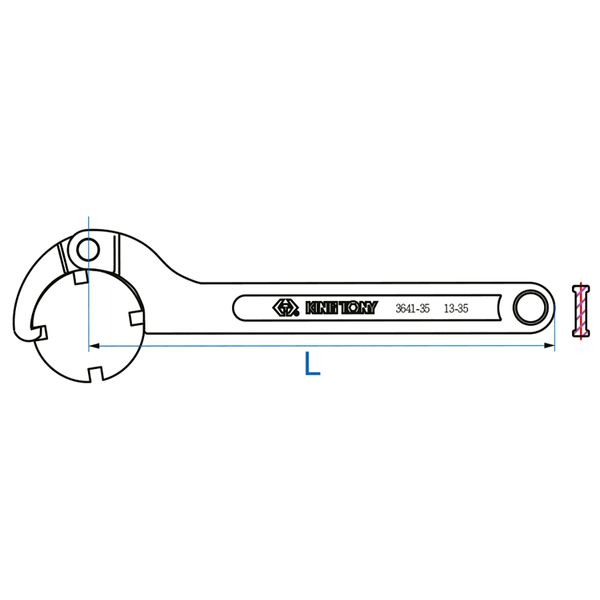 Ключ спеціальний для гайок зі шліцами d=13-35 мм King Tony 3641-35 3641-35 фото