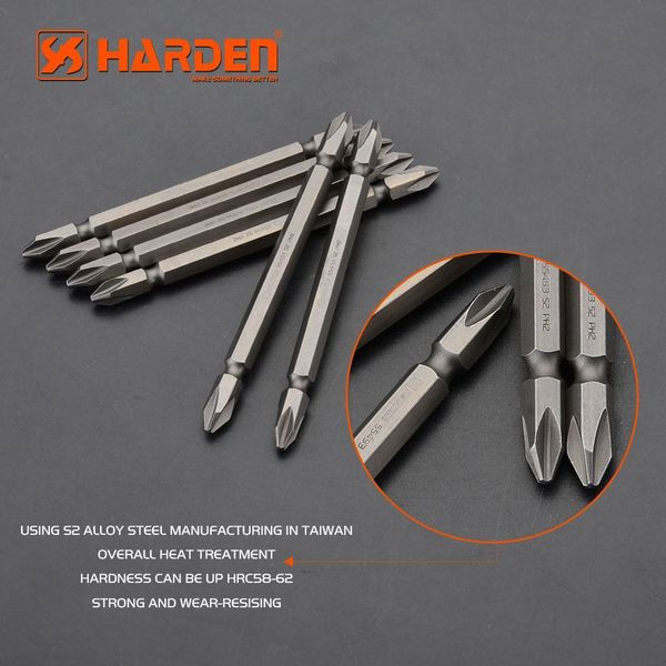 Набір двосторонніх викруткових біт PH2X65mm Harden Tools 550603 550603 фото