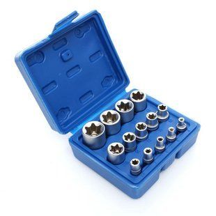Набор торцевых головок 1/4" / 3/8" / 1/2" E-TORX 14 шт. Kraft & Dele KD10335 KD10335 фото