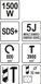 Перфоратор мережевий 1500 Вт SDS-Plus YATO YT-82127 YT-82127 фото 6