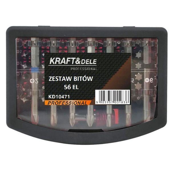 Набор отверточных бит с держателем 56 эл. Kraft & Dele KD10471 KD10471 фото