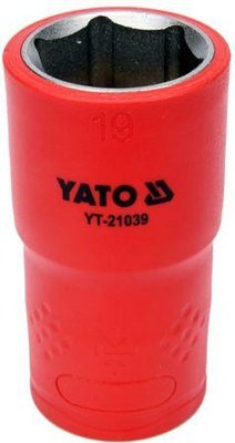Головка торцевая шестигранная диэлектрическая 1/2" 19 мм VDE ДО 1000 В YATO YT-21039 YT-21039 фото