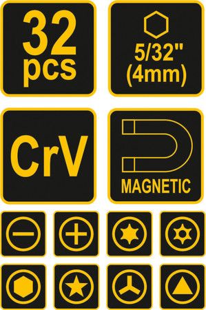 Набір викруток з насадками для ремонту мобільних телефонів 32 шт. Vorel 64384 64384 фото