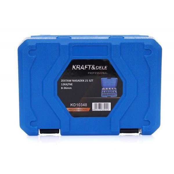 Набір головок 1/2" 12-гранних (8-36 мм) 21 шт. Kraft & Dele KD10348 KD10348 фото