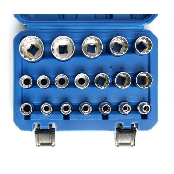 Набір головок 1/2" 12-гранних (8-32 мм) 19 шт. Kraft & Dele KD10347 KD10347 фото